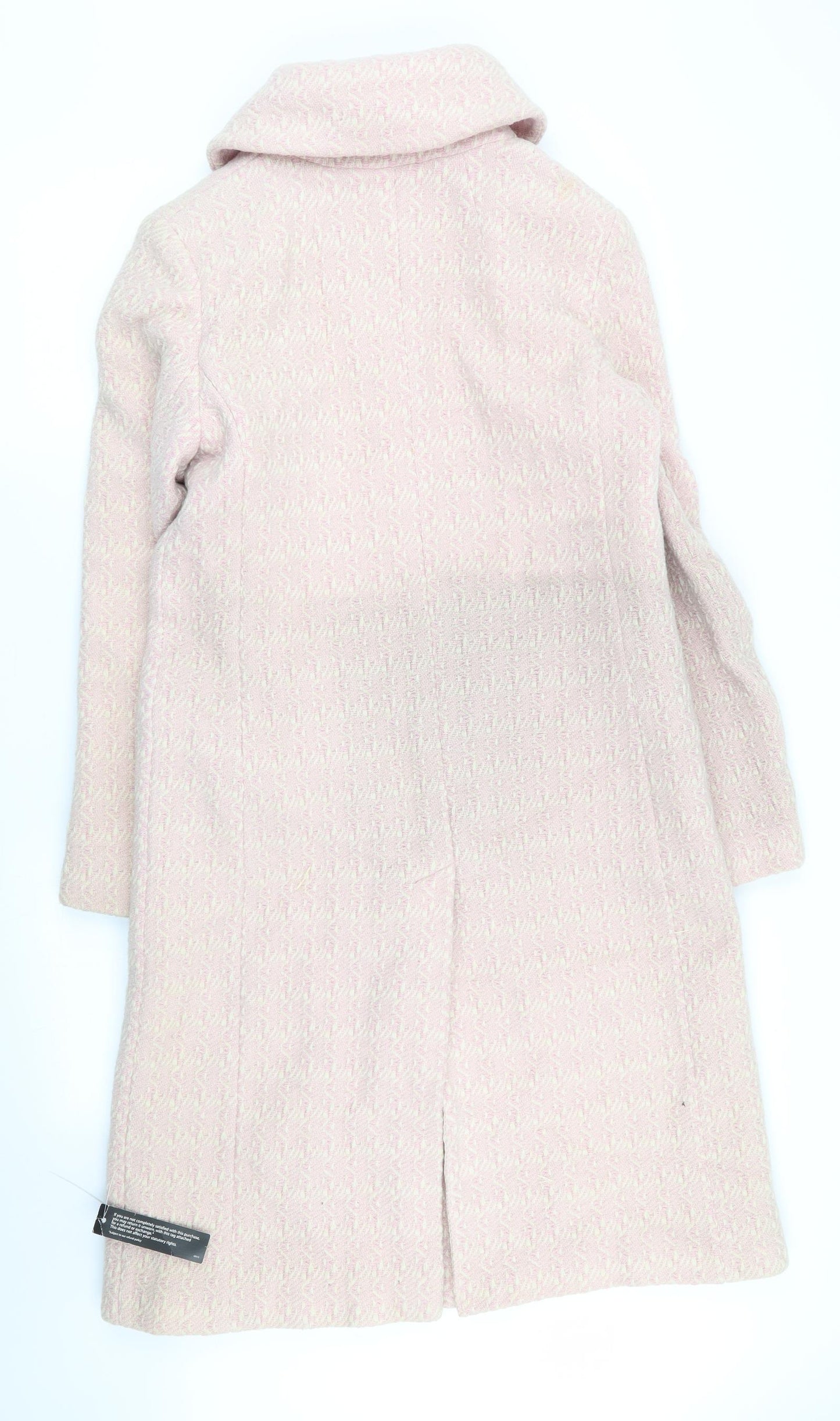 Debenhams Womens Pink Geometric  Overcoat Coat Size 12