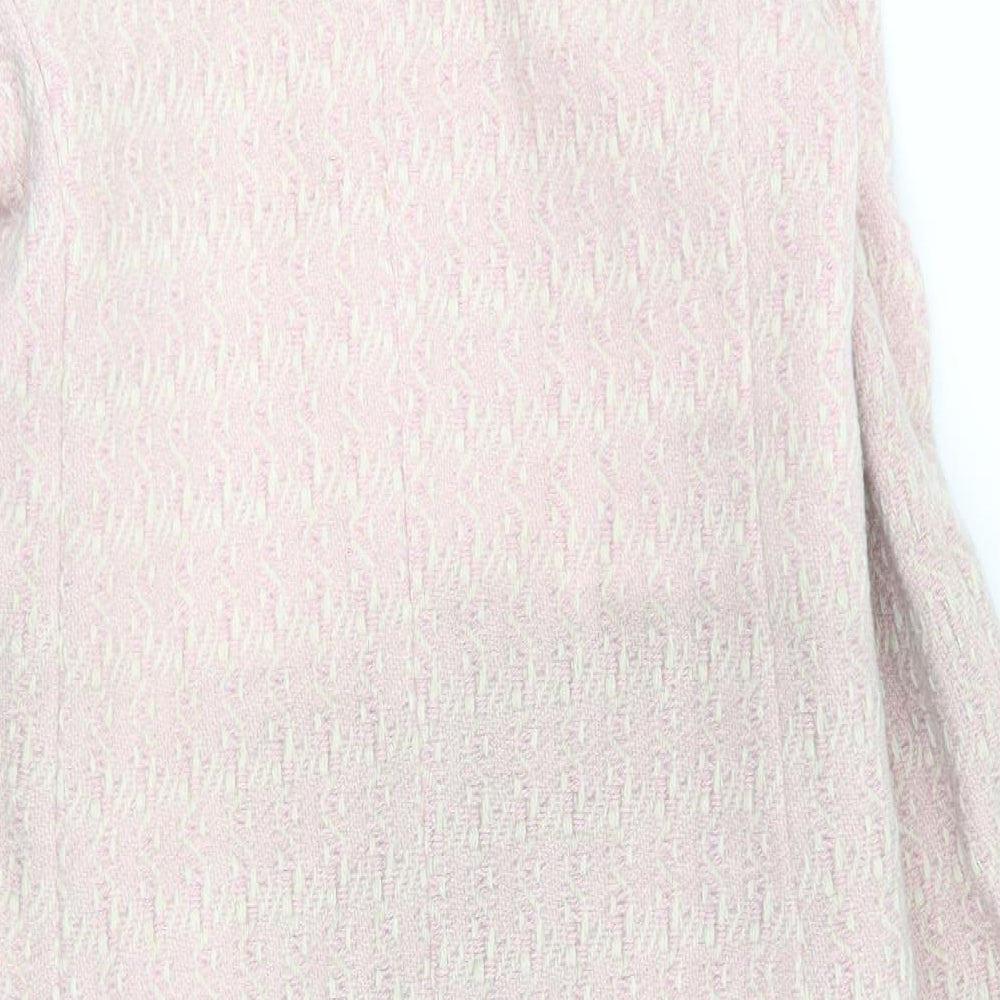 Debenhams Womens Pink Geometric  Overcoat Coat Size 12