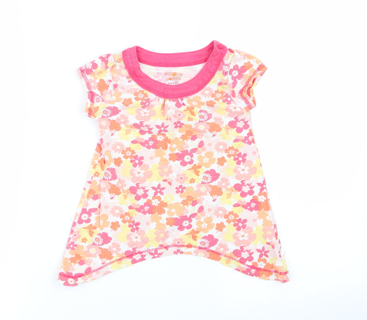 Preworn Girls Multicoloured Floral Basic T-Shirt Size 2 Years