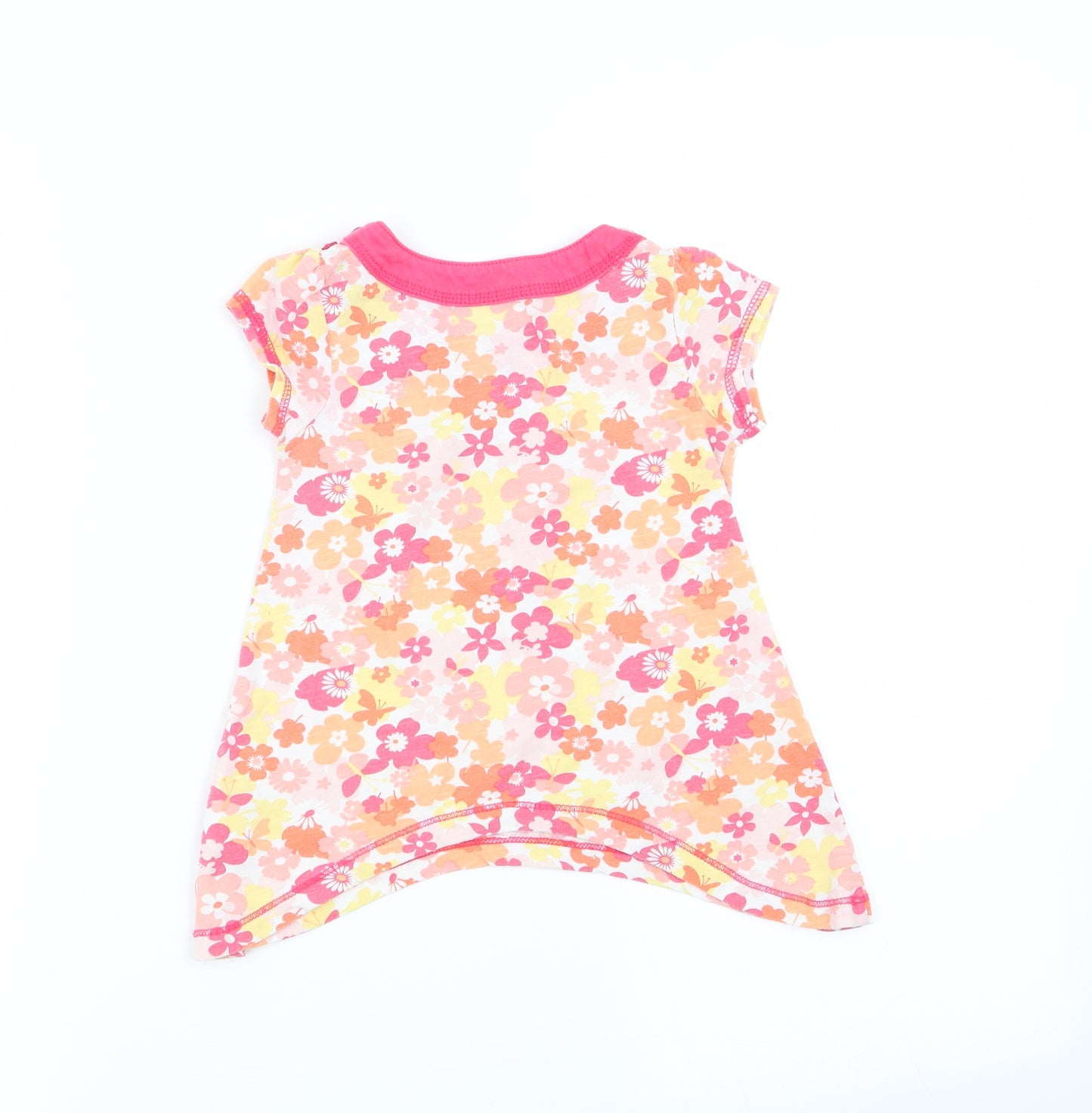 Preworn Girls Multicoloured Floral  Basic T-Shirt Size 2 Years