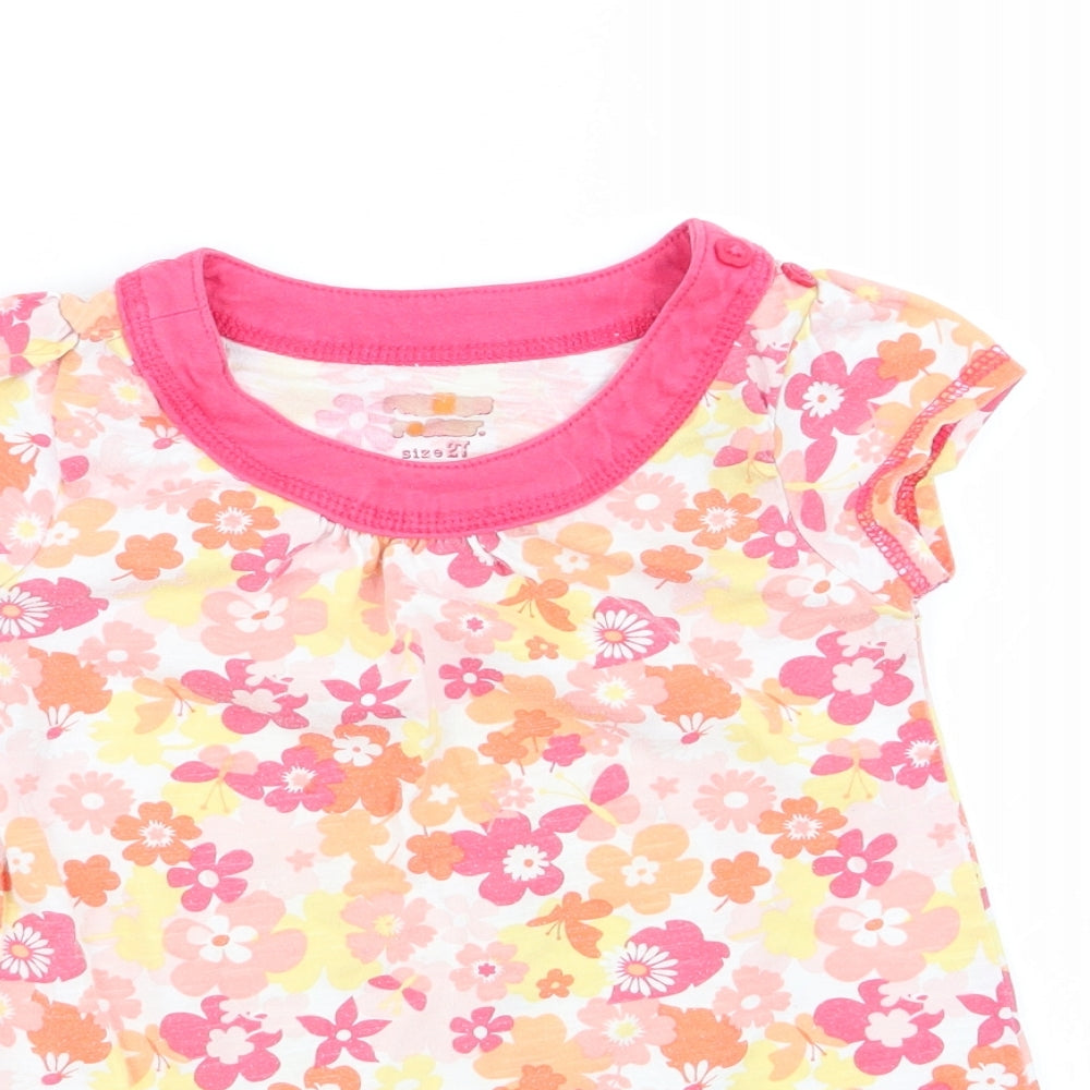 Preworn Girls Multicoloured Floral  Basic T-Shirt Size 2 Years