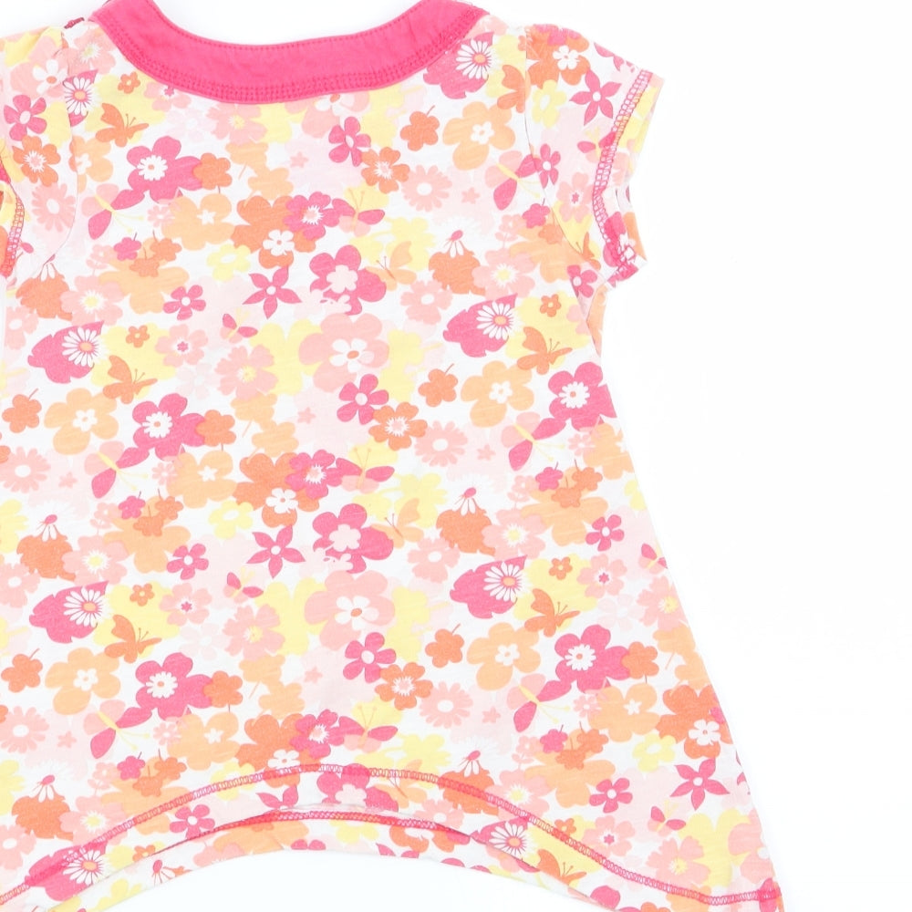 Preworn Girls Multicoloured Floral  Basic T-Shirt Size 2 Years
