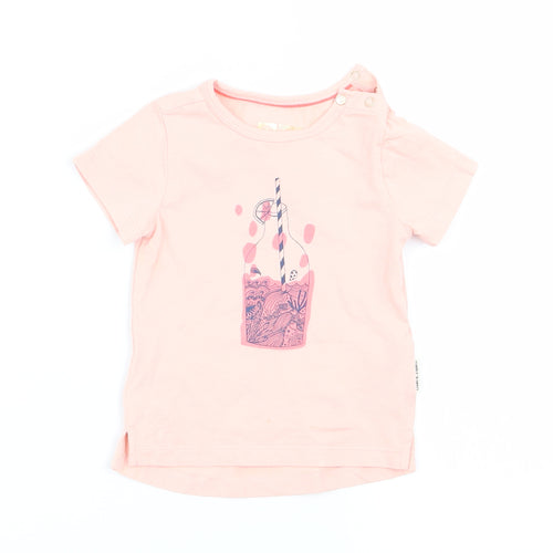 Preworn Girls Pink   Basic T-Shirt Size 3-6 Months