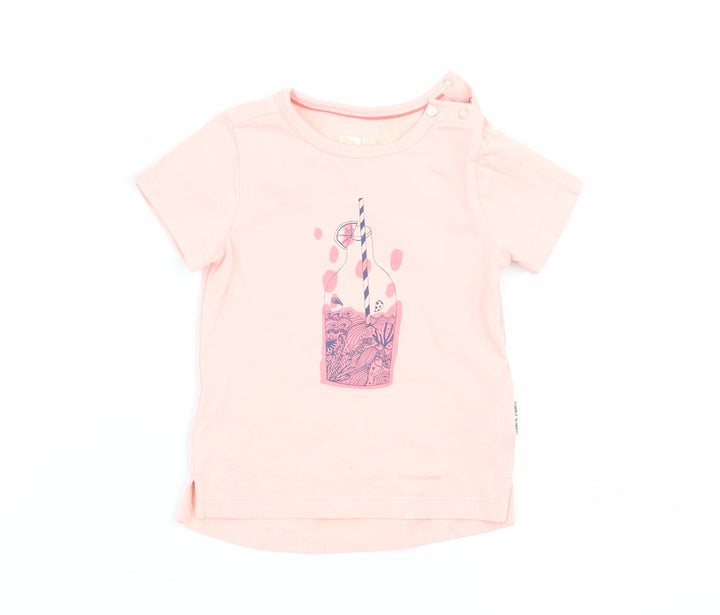 Preworn Girls Pink   Basic T-Shirt Size 3-6 Months