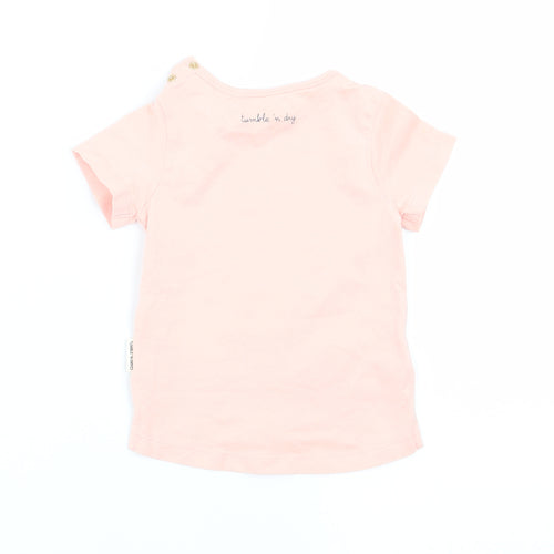 Preworn Girls Pink   Basic T-Shirt Size 3-6 Months