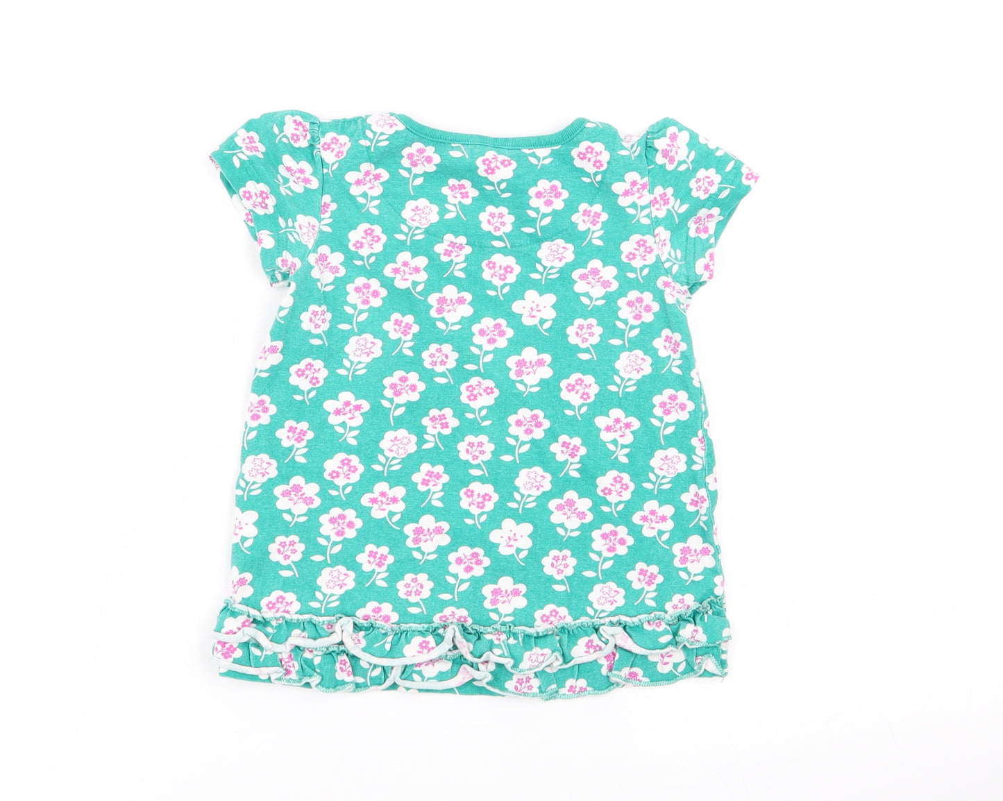 TU Girls Green Floral  Basic T-Shirt Size 2-3 Years