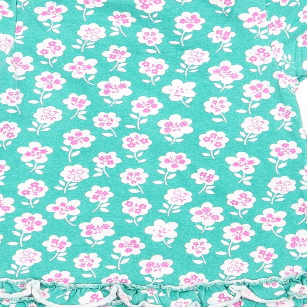 TU Girls Green Floral  Basic T-Shirt Size 2-3 Years