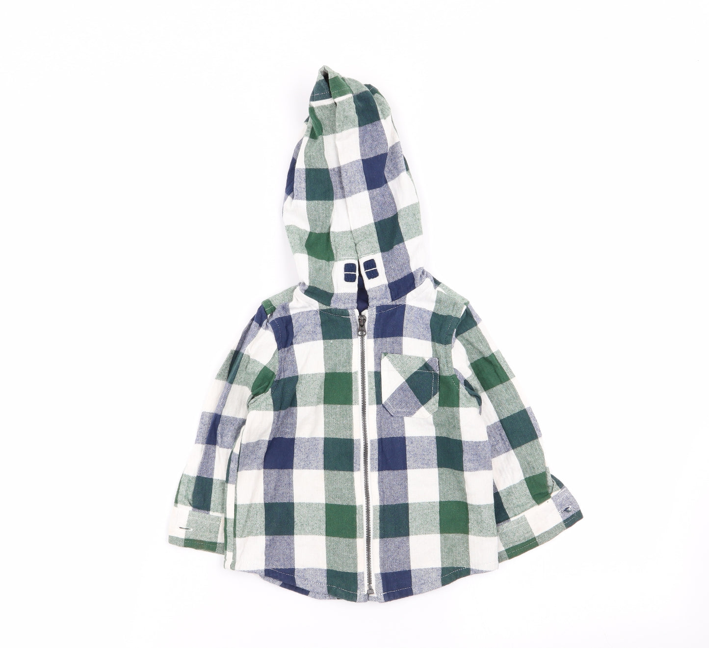 Matalan Boys Multicoloured Check  Full Zip Jumper Size 12-18 Months