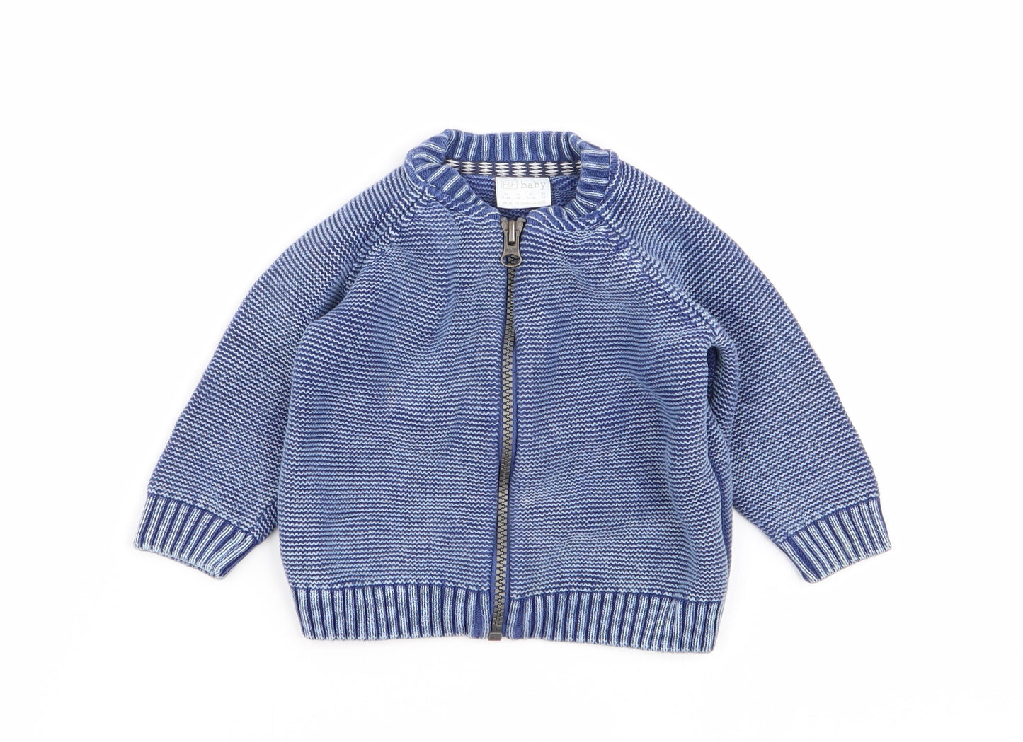 F&F Boys Blue   Full Zip Jumper Size 3-6 Months