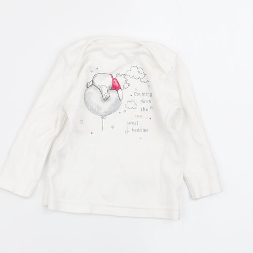Asda George Girls White Animal Print  Babydoll Pyjama Top Size 3-6 Months