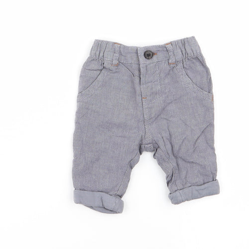 NEXT Boys Blue Check  Capri Trousers Size 0-3 Months