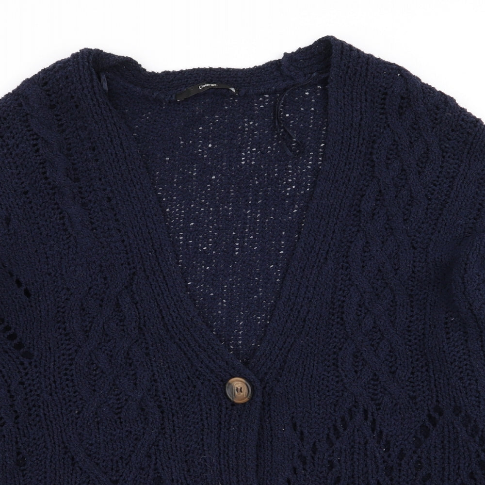 Asda George Womens Blue   Cardigan Jumper Size 16