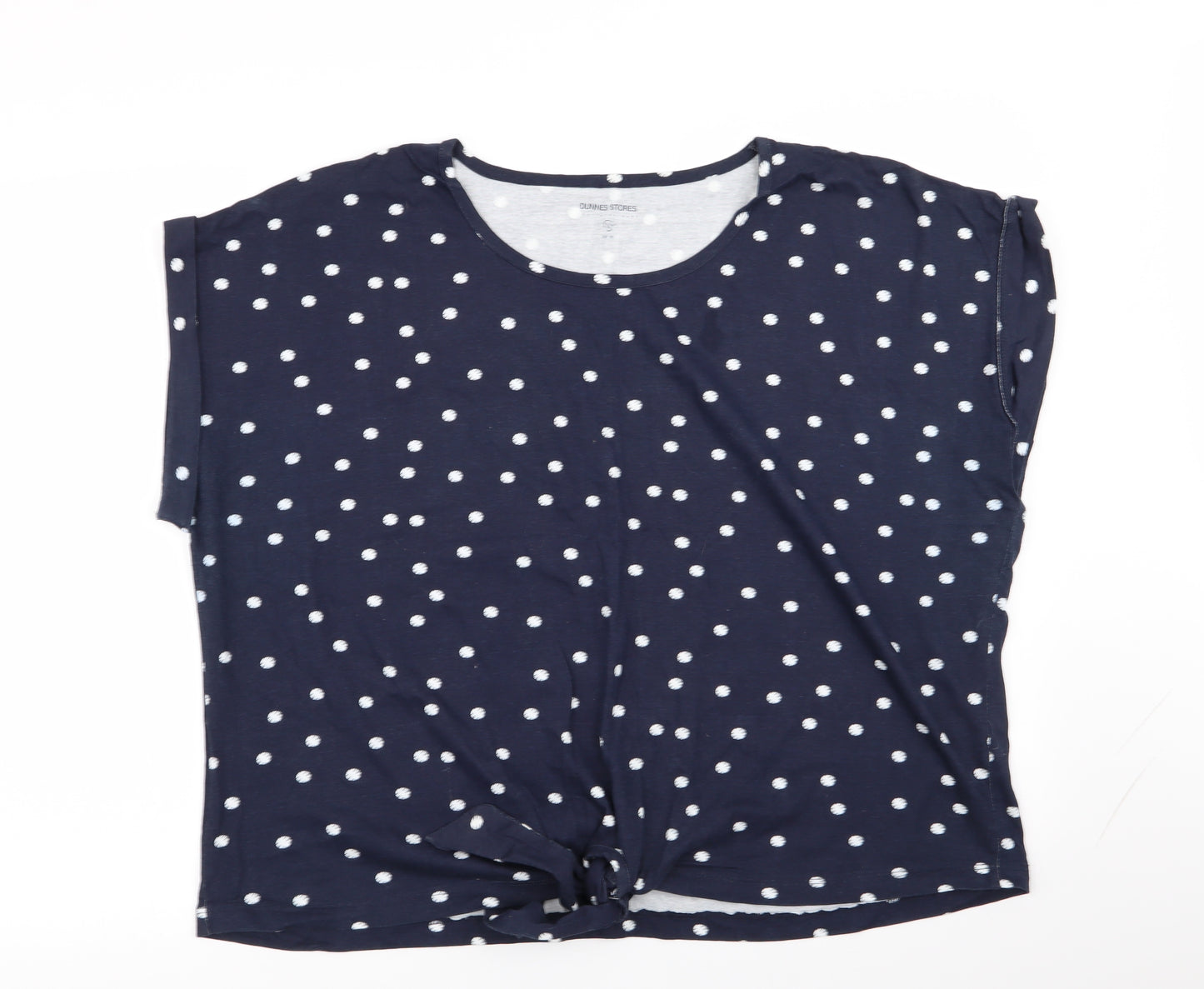 dunnes Womens Blue Polka Dot  Basic T-Shirt Size 18