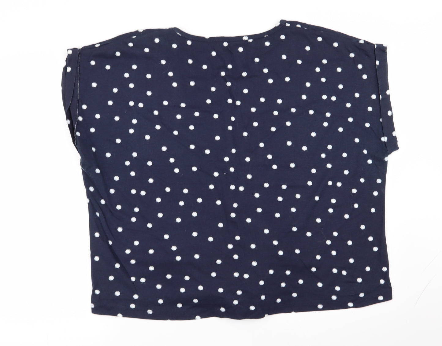 dunnes Womens Blue Polka Dot  Basic T-Shirt Size 18