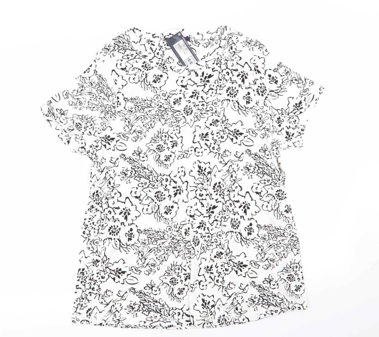 M&S Womens  Floral  Basic T-Shirt Size 20
