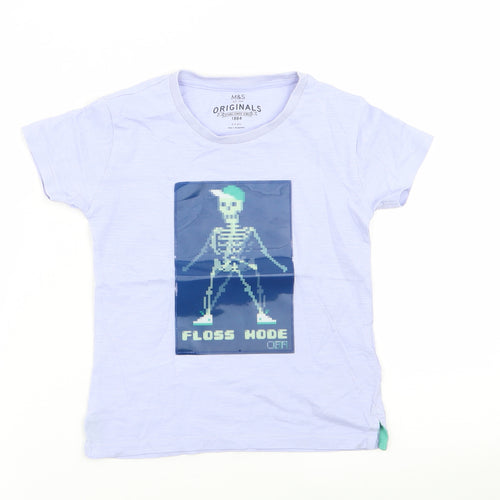 M&S Boys Purple   Basic T-Shirt Size 2-3 Years