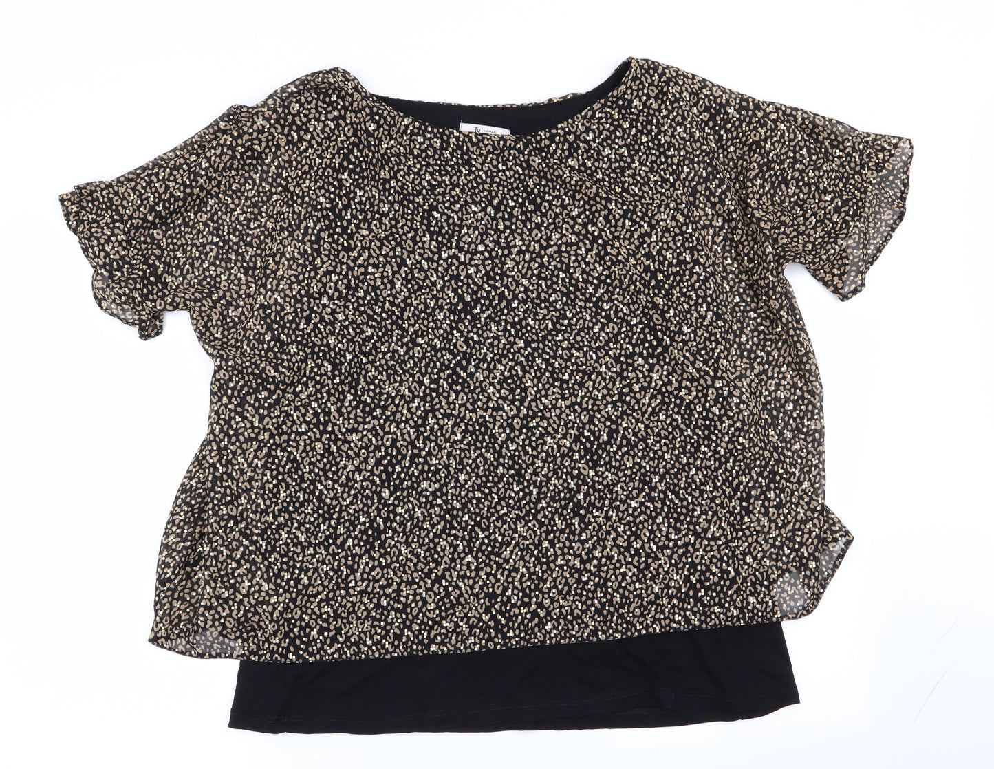 TU Womens Multicoloured Animal Print  Basic Blouse Size 16