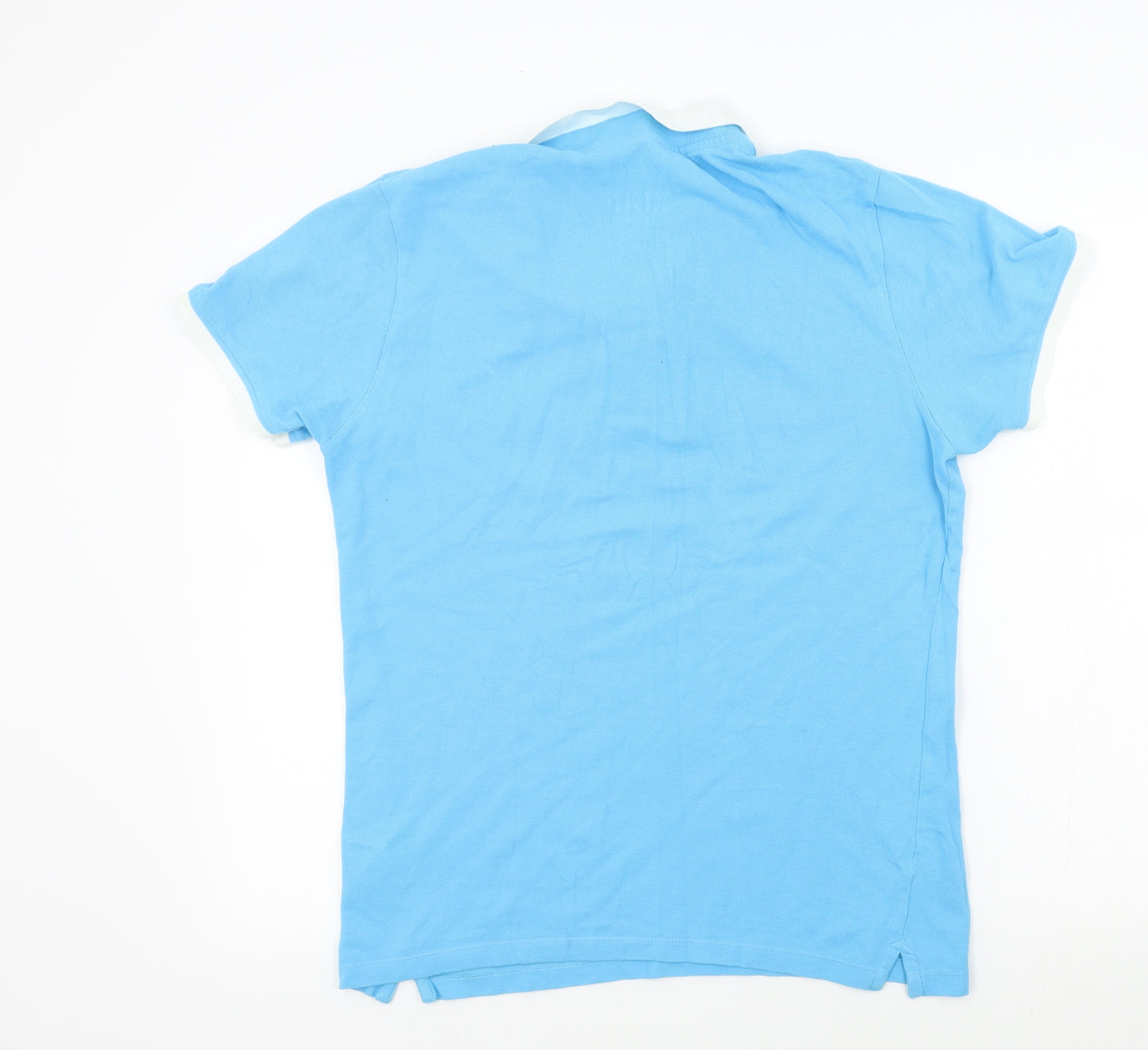 Firetrap Mens Blue Colourblock   Polo Size M