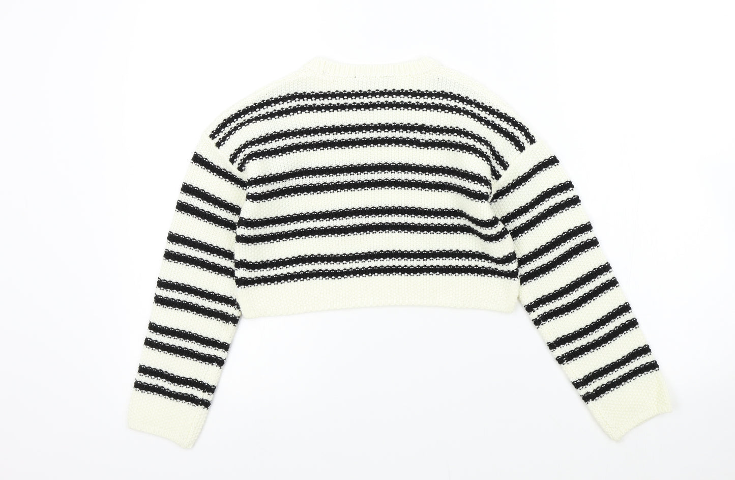 New Look Girls Beige Striped  Pullover Jumper Size 9 Years