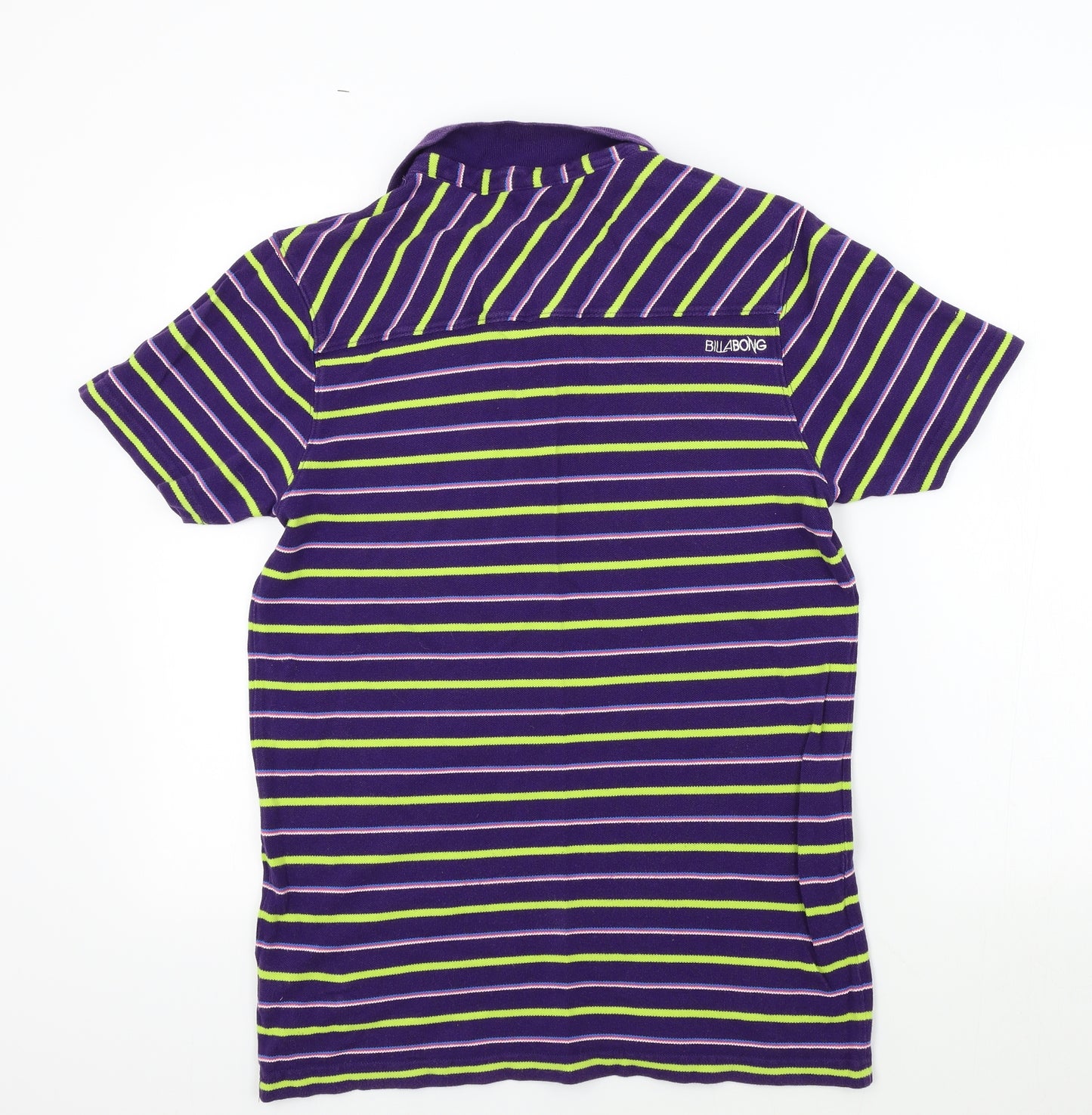 bilabong Mens Purple Striped   Polo Size M