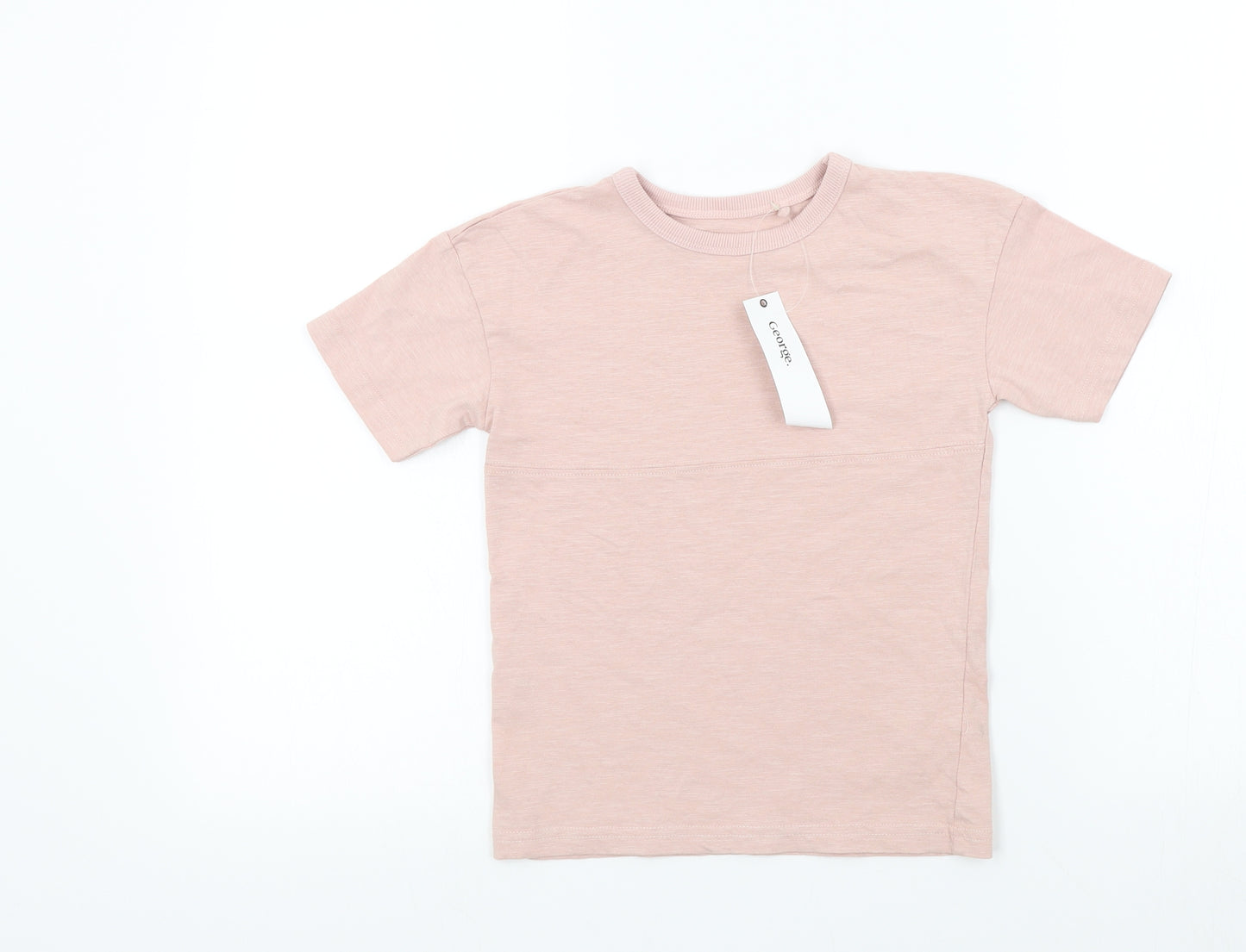 George Girls Pink Colourblock  Basic T-Shirt Size 5-6 Years