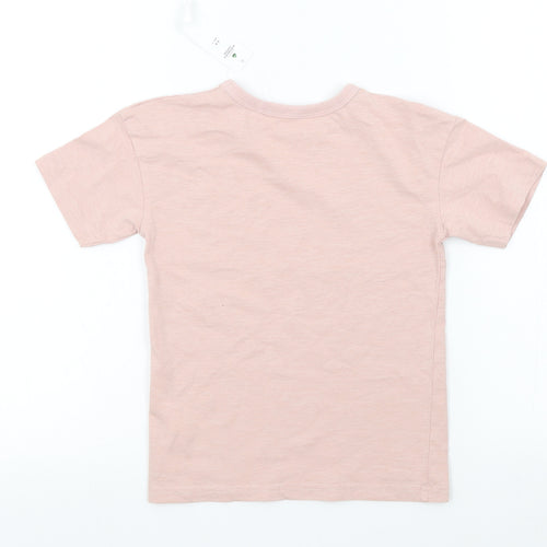 George Girls Pink Colourblock  Basic T-Shirt Size 5-6 Years