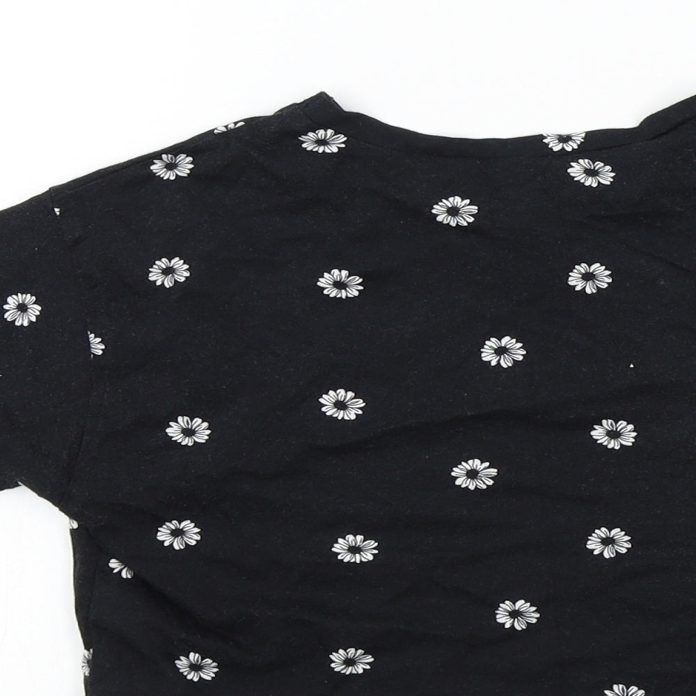 New Look Girls Black Colourblock  Basic T-Shirt Size 9 Years