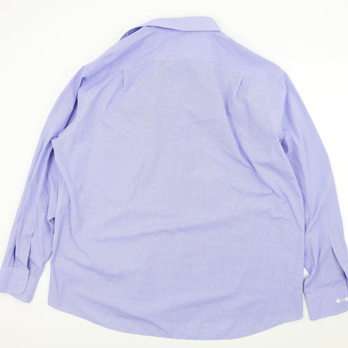 M&S Mens Blue Colourblock   Dress Shirt Size 18