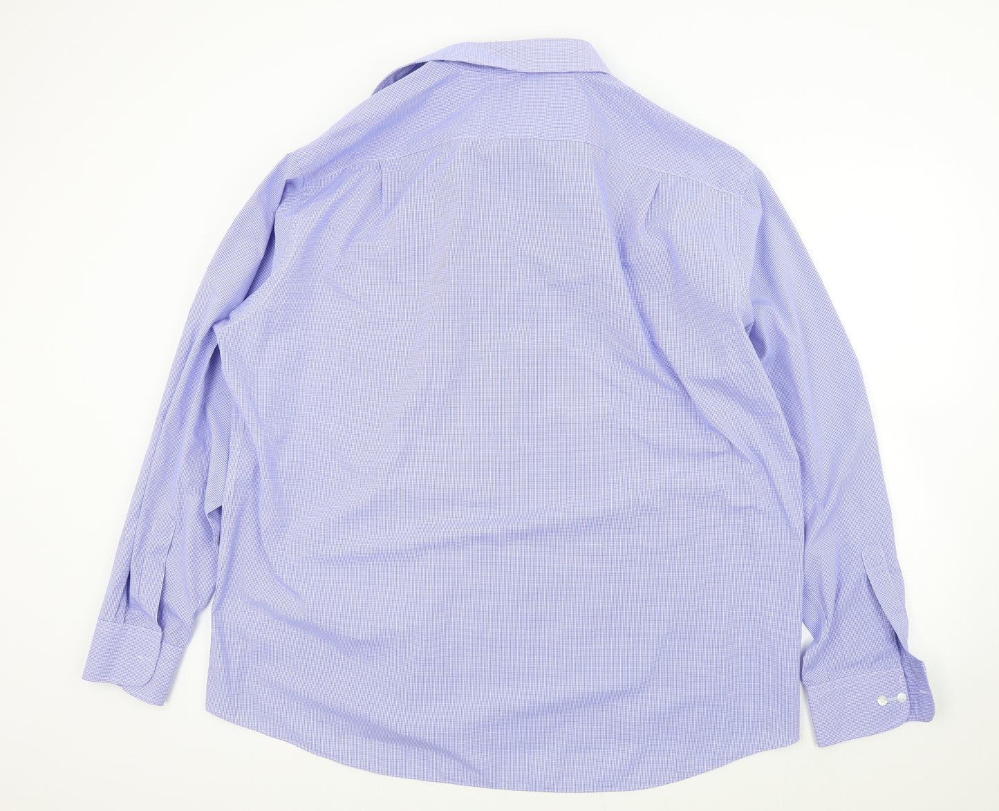 M&S Mens Blue Colourblock   Dress Shirt Size 18