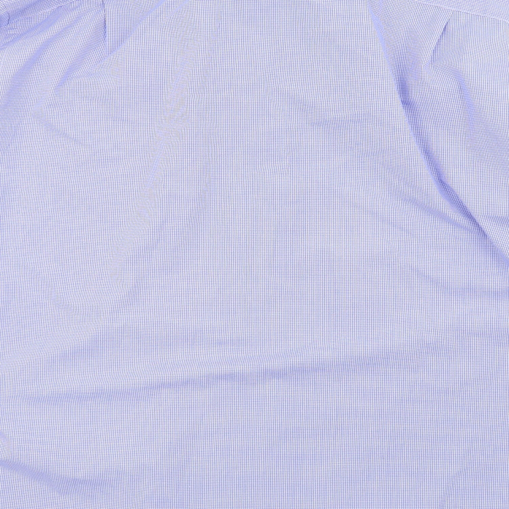 M&S Mens Blue Colourblock   Dress Shirt Size 18