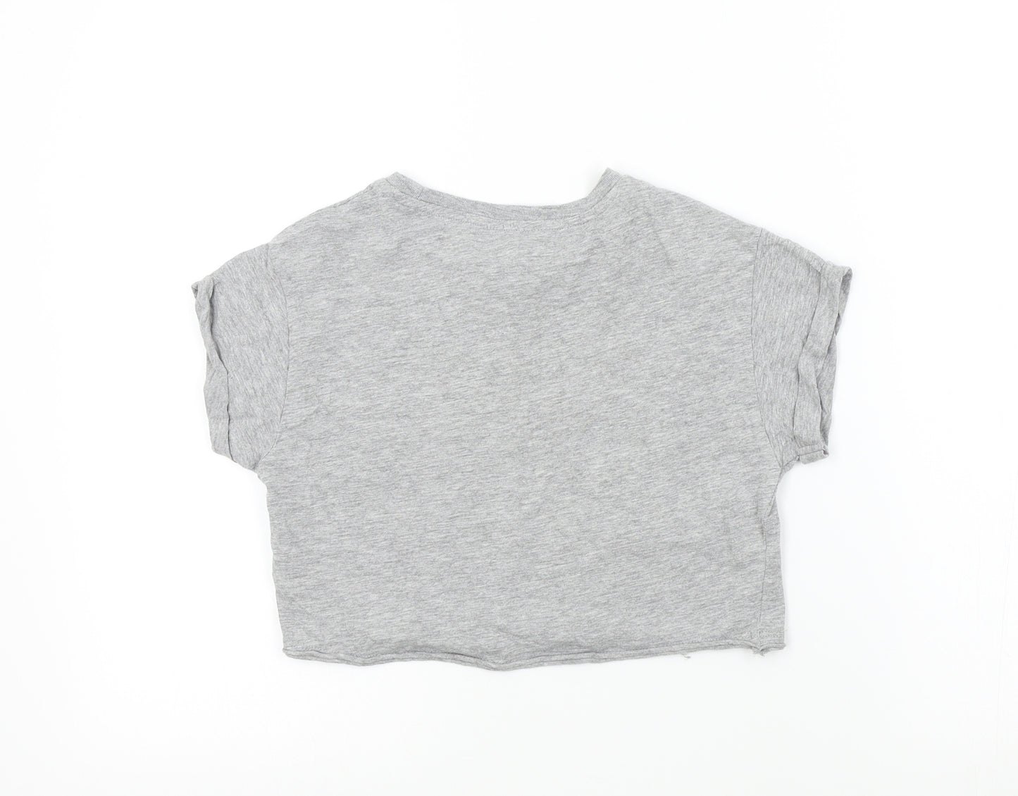 New Look Girls Grey Colourblock  Basic T-Shirt Size 9 Years