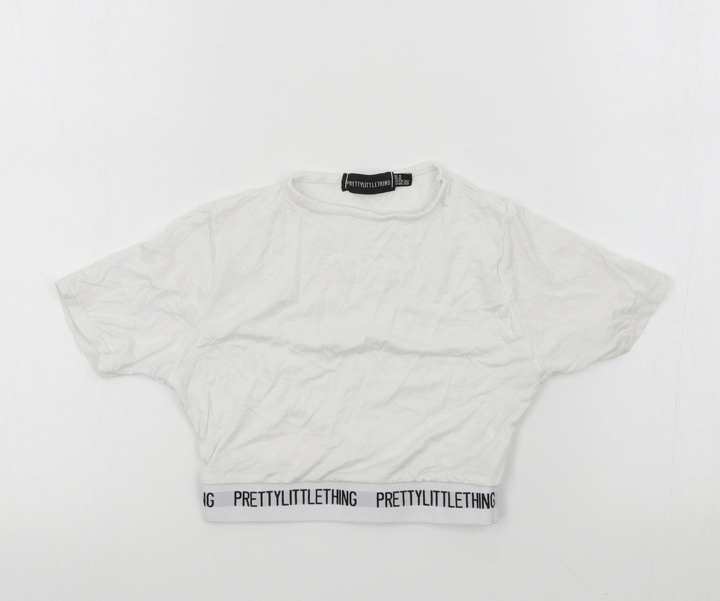 PRETTYLITTLETHING Womens Silver Colourblock  Basic T-Shirt Size 4