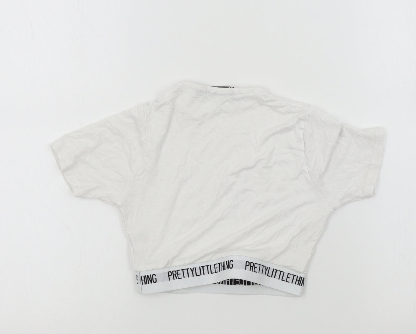PRETTYLITTLETHING Womens Silver Colourblock  Basic T-Shirt Size 4