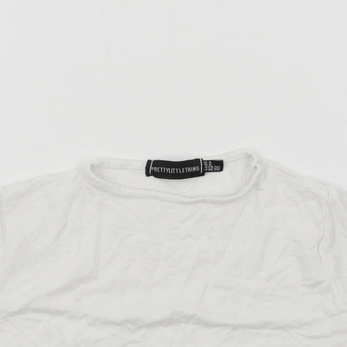 PRETTYLITTLETHING Womens Silver Colourblock  Basic T-Shirt Size 4