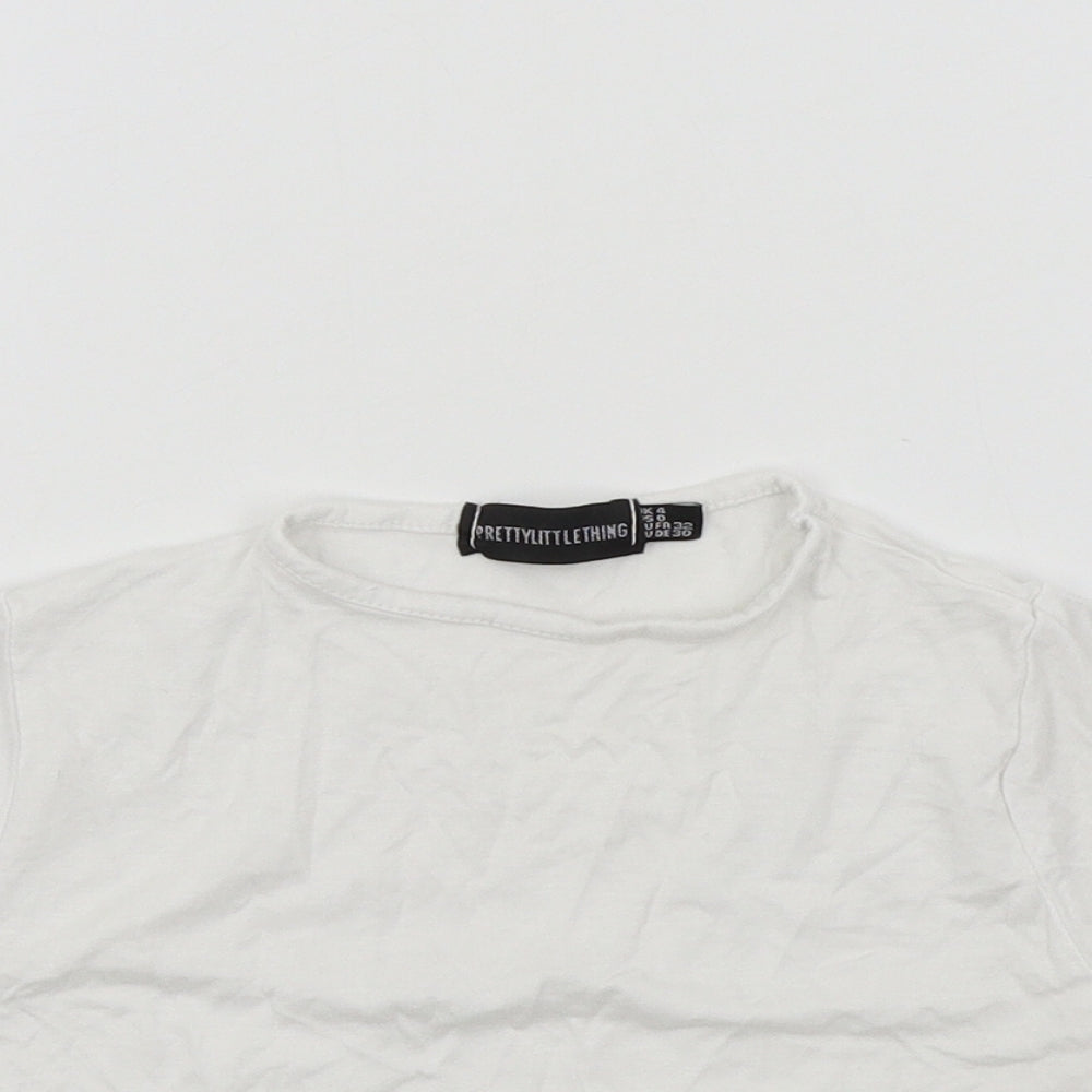 PRETTYLITTLETHING Womens Silver Colourblock  Basic T-Shirt Size 4