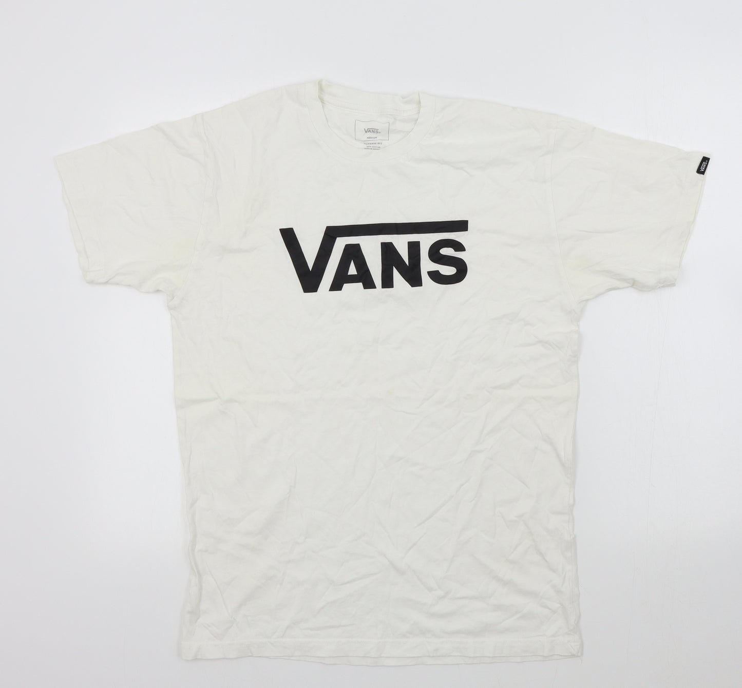 VANS Mens White Colourblock   T-Shirt Size M