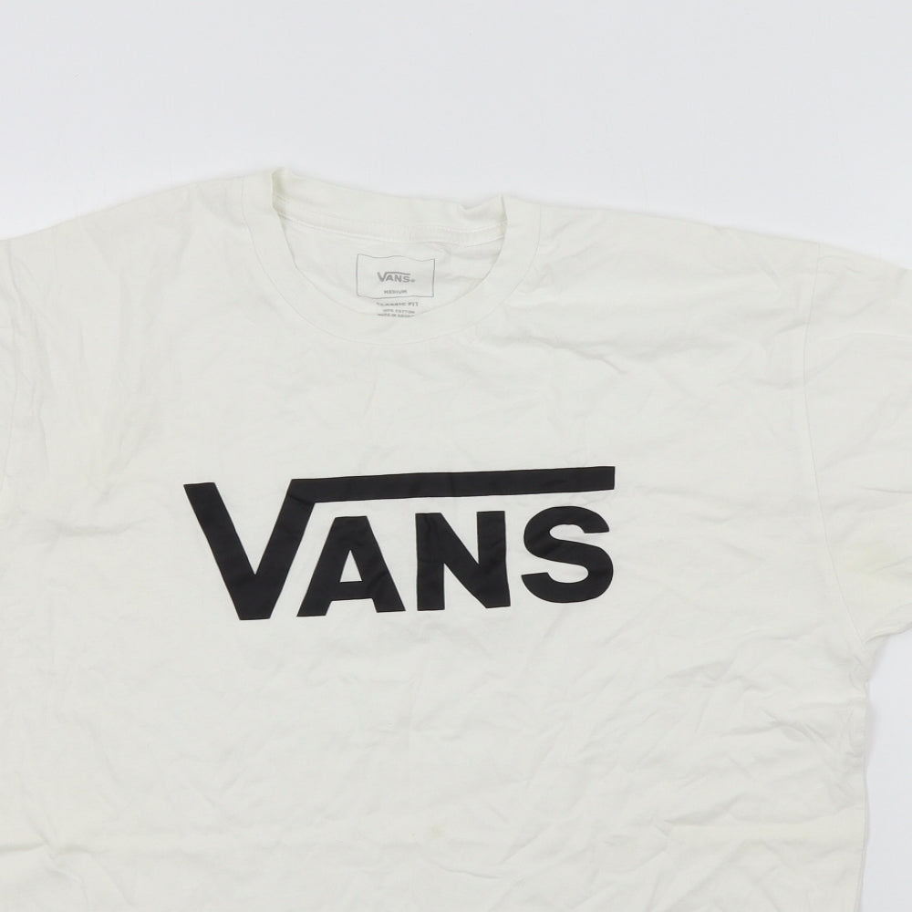 VANS Mens White Colourblock   T-Shirt Size M