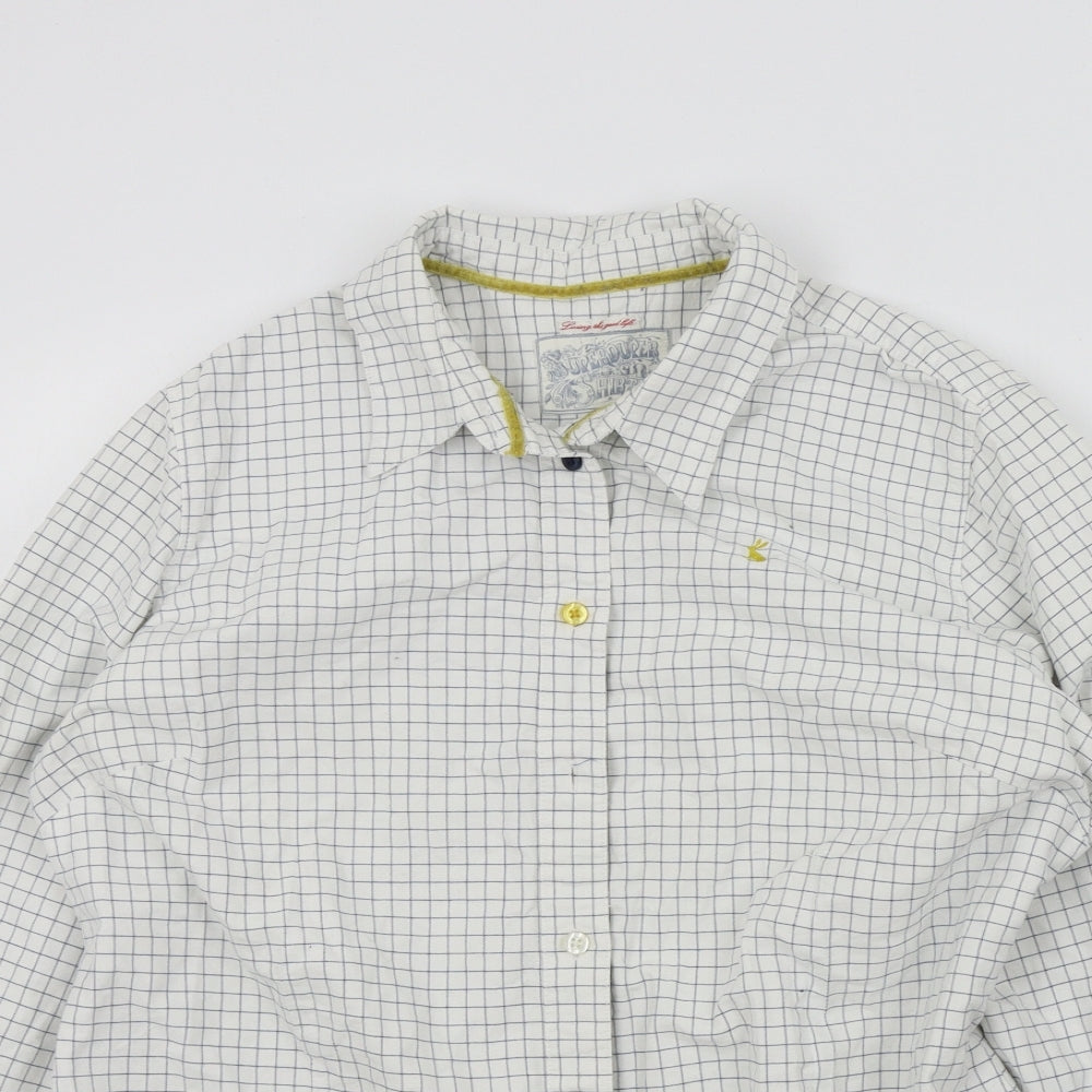 Laundry Womens White Check  Basic Button-Up Size 16