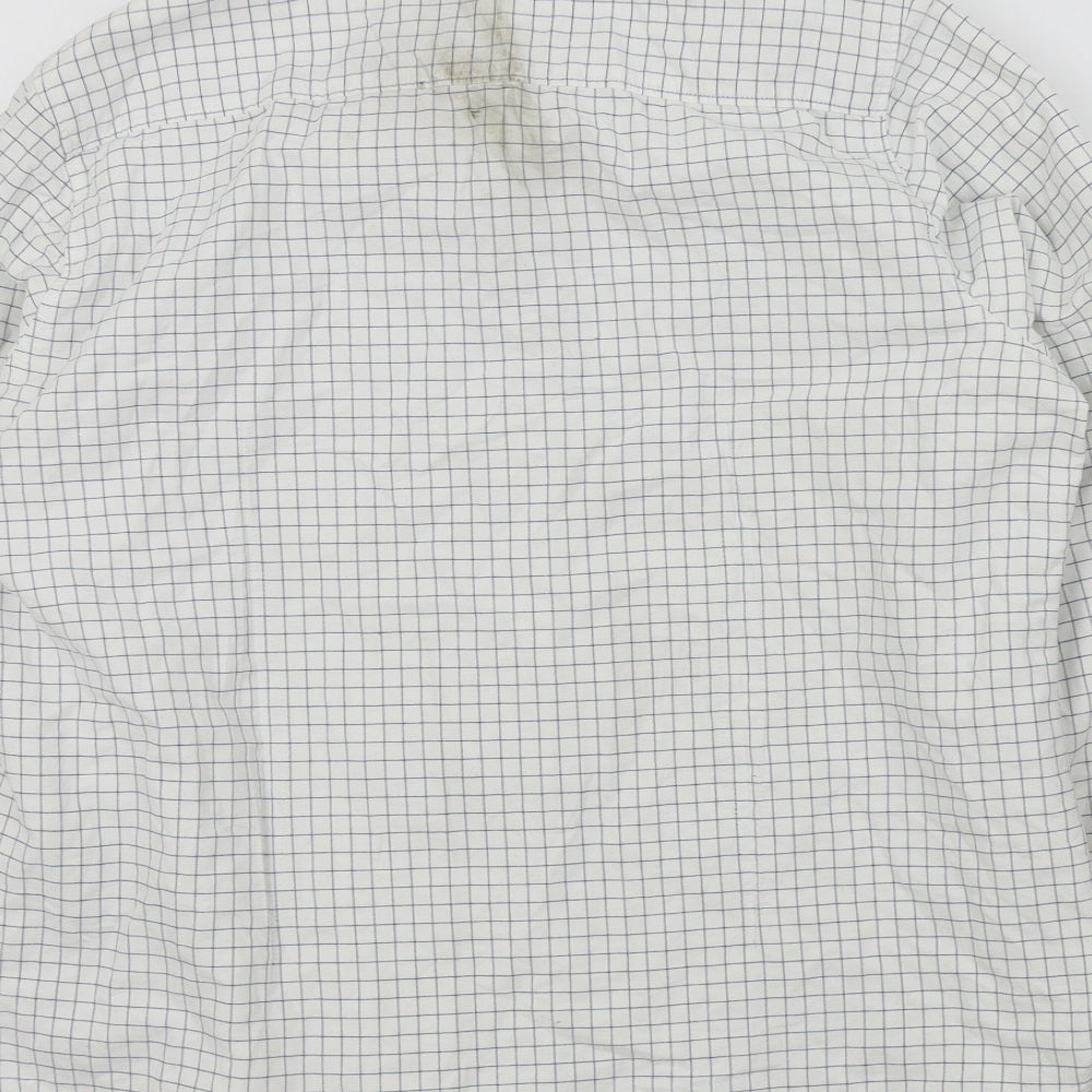 Laundry Womens White Check  Basic Button-Up Size 16