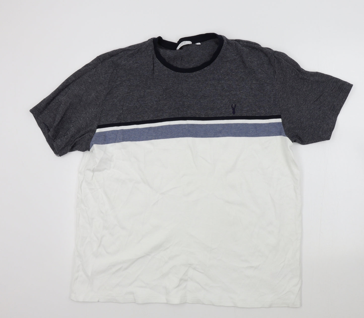 NEXT Mens White Colourblock   T-Shirt Size 3XL