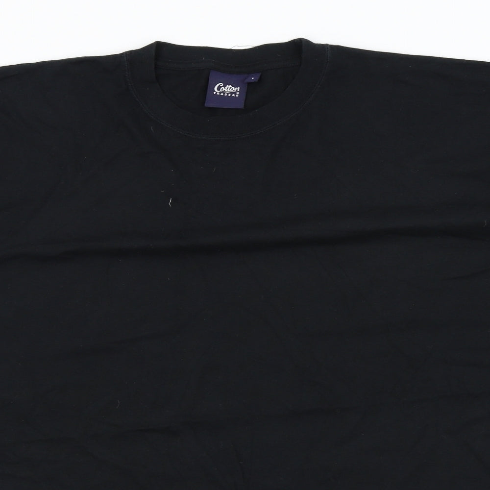 Cotton Traders Mens Black Colourblock   T-Shirt Size L