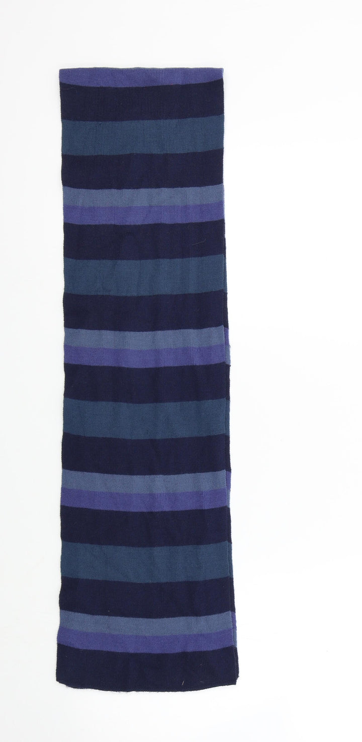 Preworn Mens Blue Striped Scarf One Size