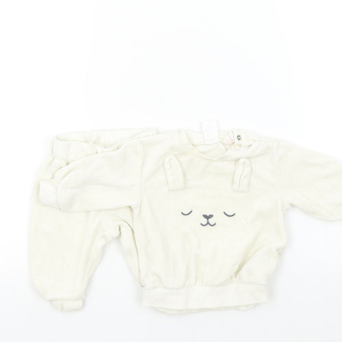 H&M Girls Beige   Trousers Set Outfit/Set Size 0-3 Months