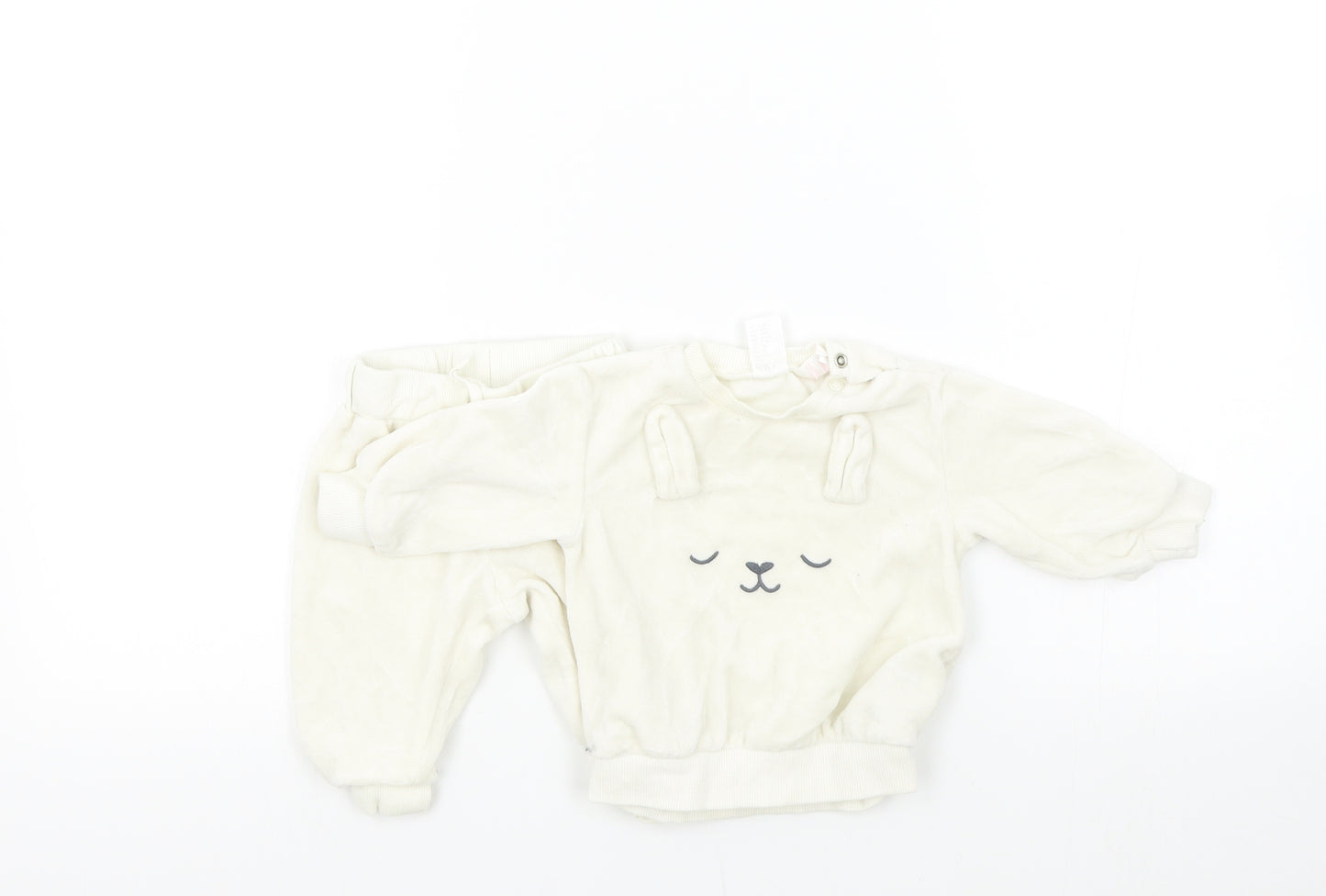 H&M Girls Beige   Trousers Set Outfit/Set Size 0-3 Months