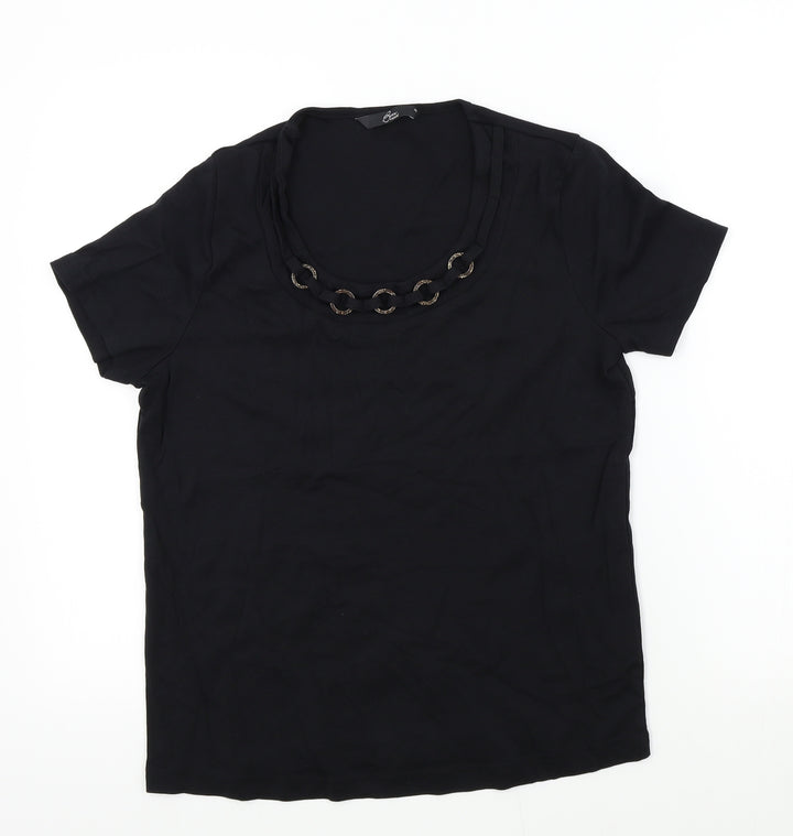 BM Womens Beige Colourblock  Basic T-Shirt Size M
