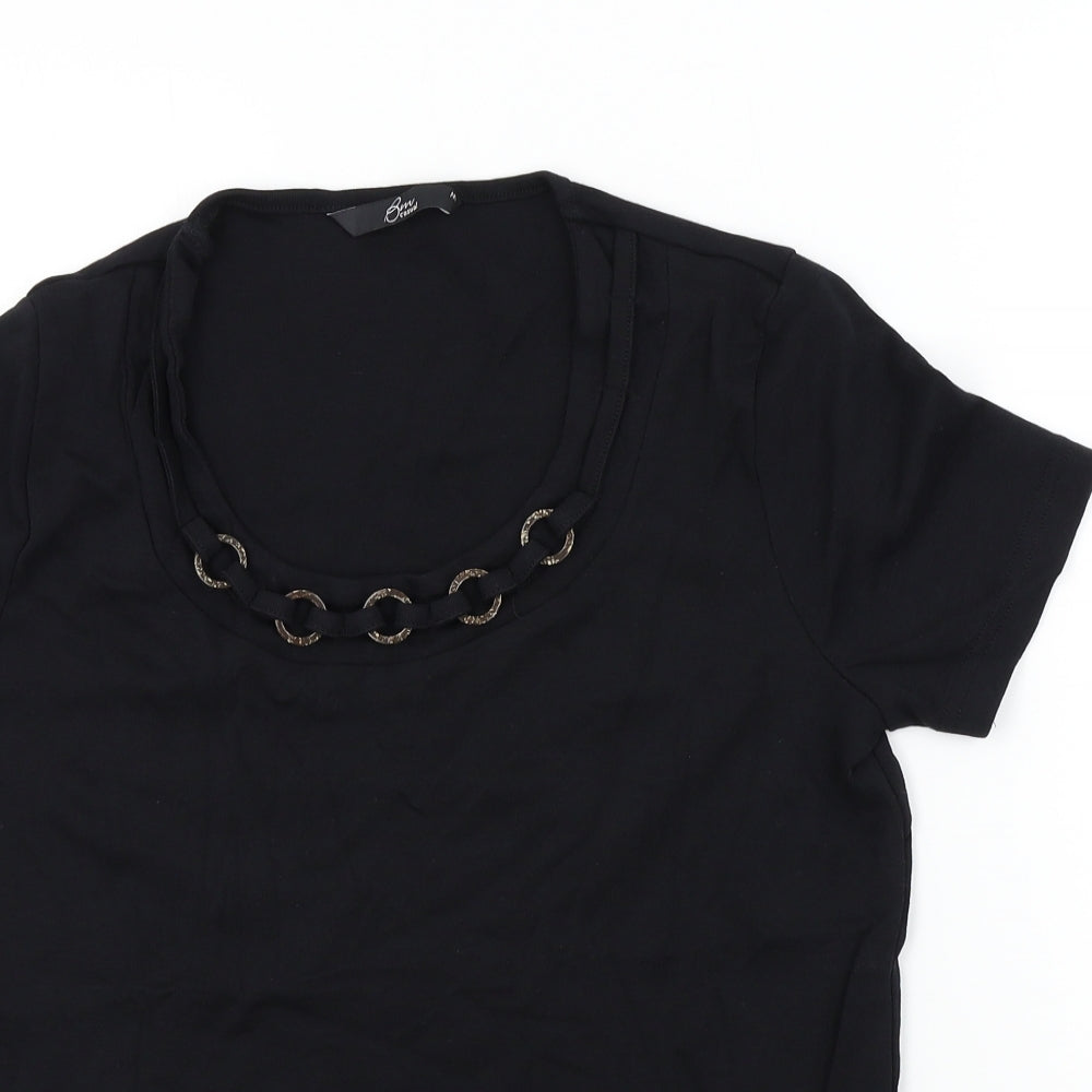 BM Womens Beige Colourblock  Basic T-Shirt Size M