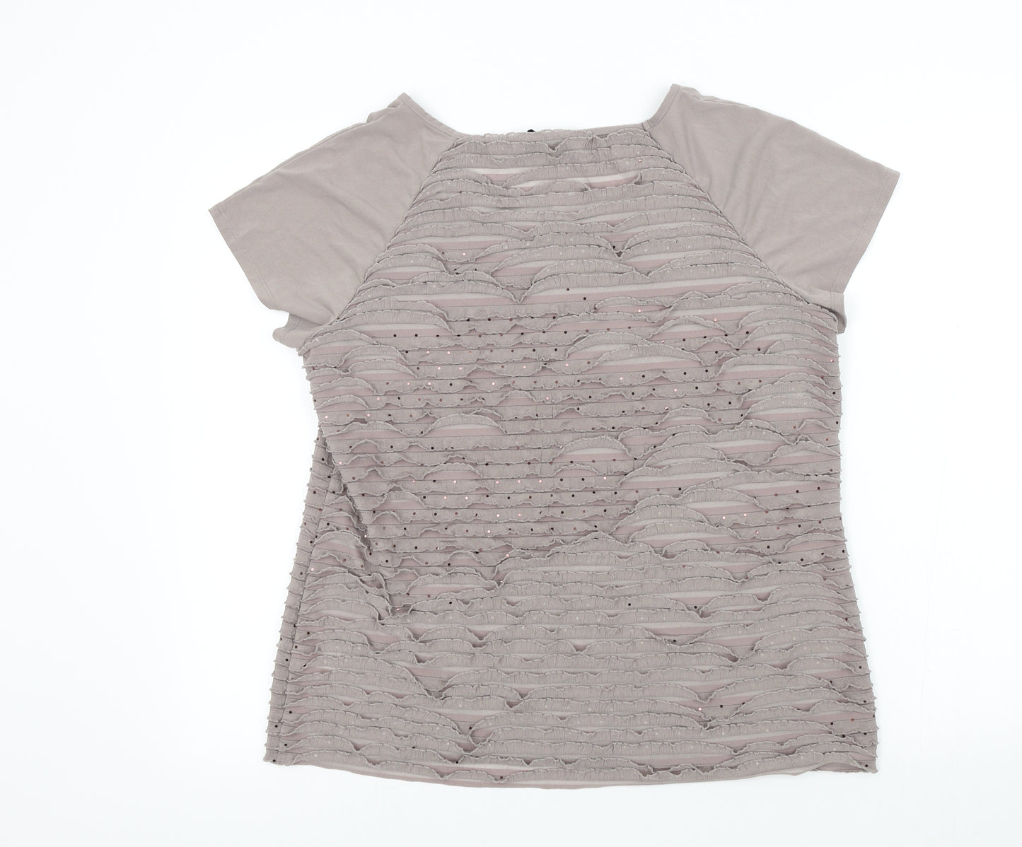 BM Womens Brown Colourblock  Basic T-Shirt Size 16