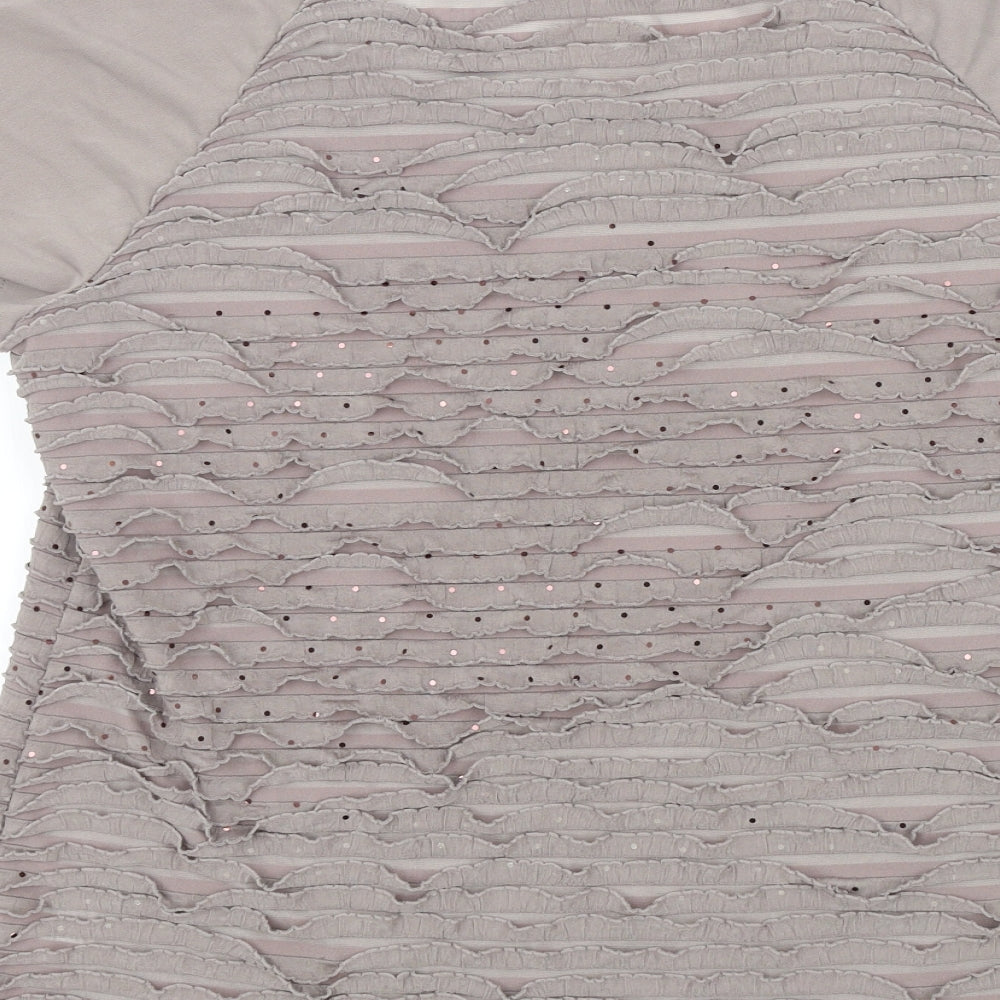 BM Womens Brown Colourblock  Basic T-Shirt Size 16