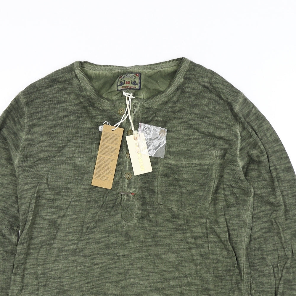 Diesel Mens Green Colourblock   Button-Up Size S