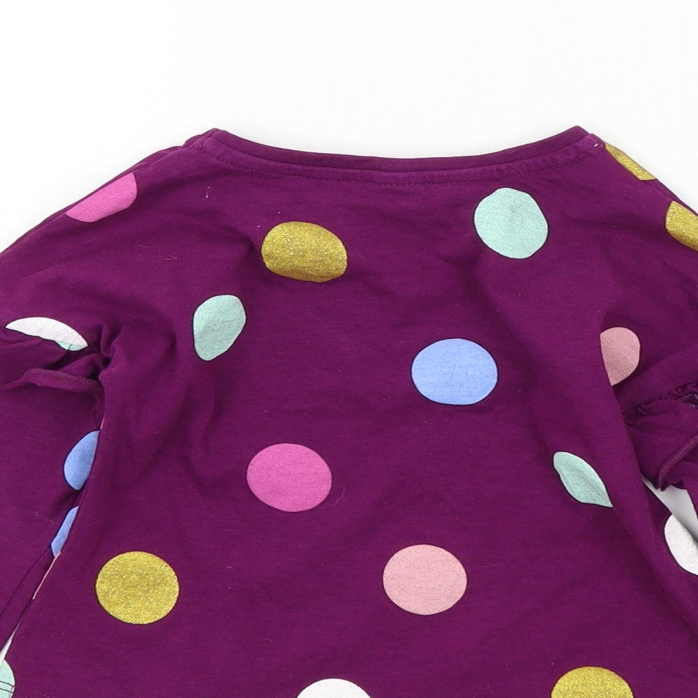 TU Girls Purple Spotted  Basic T-Shirt Size 12-18 Months